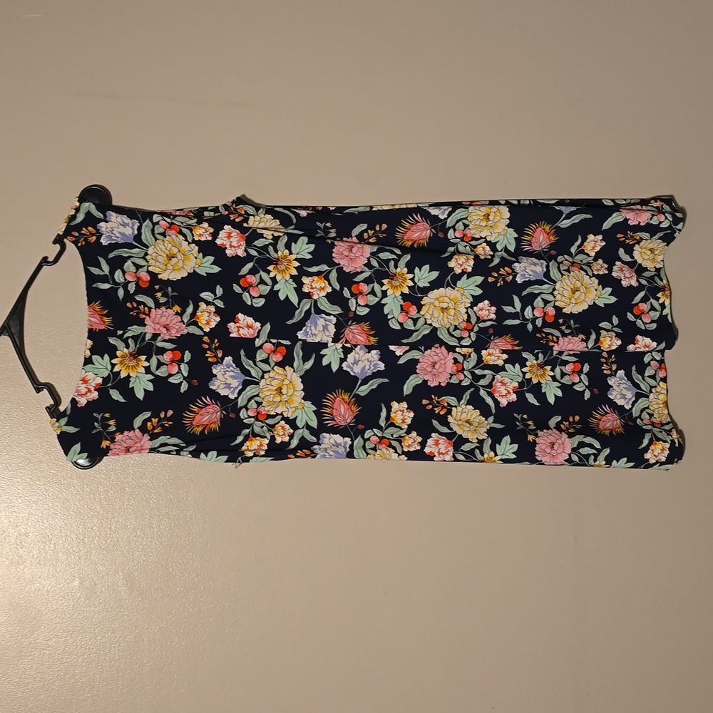 Tommy Hilfiger Floral Print Round Neck Shift Dress Sleeveless Black 12 - Picture 5 of 5